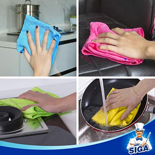 MR.SIGA Microfiber Cleaning Cloth,Pack of 12,Size:12.6" x 12.6"