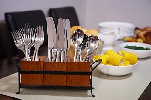 Stonarc silverware caddy, silverware holder, cutlery organizer, flatware and utensil storage, kitchen caddy, flatware caddy. Farmhouse kitchen decor.