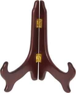bard’s hinged dark wood plate stand, 7″ h x 6″ w x 4.25″ d (for 7″ – 8.5″ plates), pack of 3