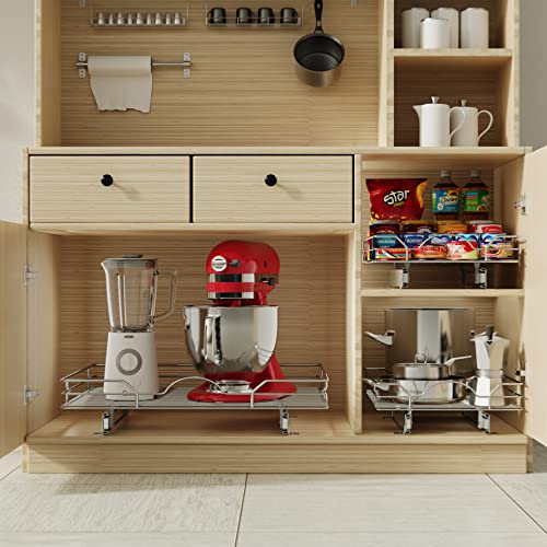 LOVMOR Pull Out Cabinet Organizer and Storage 11" W x 21" D, Slide Out Shelves for Kitchen Cabinets