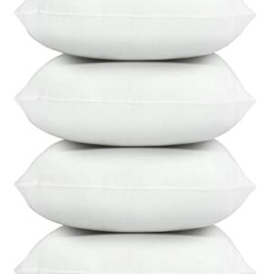 Foamily Throw Pillows Insert Set of 4 - 18 x 18 Insert for Decorative Pillow Covers - Made in USA - Bed and Couch Sham Filler