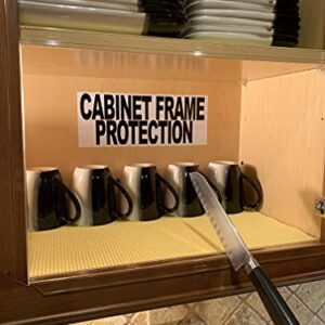 Clear Cabinet Guard - Door Protector. Fits Over Door Edge to Protect From Water, Nicks, and Daily Wear. Easily Trimmed. Self Gripping. No Adhesive. Prevents Damage to Kitchen Cabinets. 3/4"x33". 3/Pk