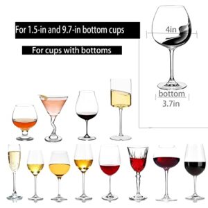 Jbikao Wine Glass Rack - Under Cabinet Stemware Wine Glass Holder Glasses Storage Hanger Metal Hanging Organizer for Bar Kitchen 3 Rows Black