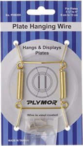 plymor shiny gold finish wall mountable plate hanger, 3.125″ h x 1.75″ w x 0.5″ d (for plates 3.5″ – 5″)
