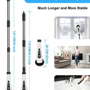 Electric Spin Scrubber, Leebein 2022 New Cordless Cleaning Brush with 8 Replaceable Drill Brush Heads, Tub and Floor Tile 360 Power Scrubber Mop with 54 Inch Adjustable Handle for Bathroom Kitchen Car