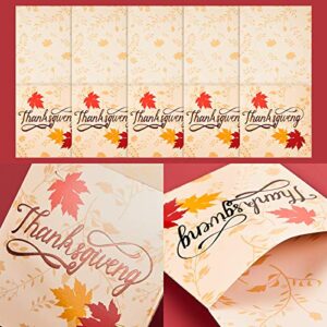 36 PCS Thanksgiving Silverware Cutlery Holders Thanksgiving Utensil Decor Fall Decor for Home Thanks Maple Leaf Silverware Paper Pouch Fall Harvest Party Supplies