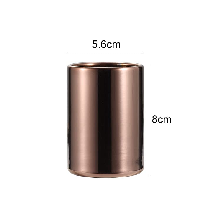 1 Piece Stainless Steel Fruit Fork Holder Cocktail Fork Holder Jar Stainless Steel Kitchen Utensil Holder Food Pick Forks Holder Coffee Spoon Holder Cup, Rose-Gold