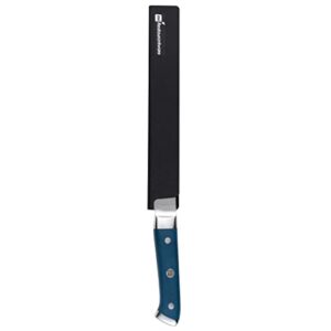 Restaurantware Sensei 10 x 1.5 Inch Knife Sleeve, 1 BPA-Free Knife Protector - Fits Bread Knife, Felt Lining, Black Plastic Knife Blade Guard, Durable, Cut-Proof