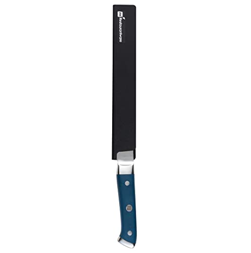 Restaurantware Sensei 10 x 1.5 Inch Knife Sleeve, 1 BPA-Free Knife Protector - Fits Bread Knife, Felt Lining, Black Plastic Knife Blade Guard, Durable, Cut-Proof