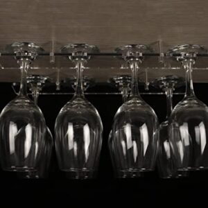 HHUXIUE Wine glass frame wine glass frame wine glass storage shelf cabinet style frame wine glass reserve hanger Yaylai material kitchen bar restaurant screwdriver installation (Transparent 2 set)