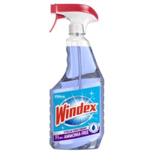 windex ammonia-free glass and window cleaner spray bottle, crystal rain scent, 23 fl oz