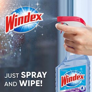 Windex Ammonia-Free Glass and Window Cleaner Spray Bottle, Crystal Rain Scent, 23 Fl Oz