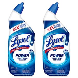 lysol power toilet bowl cleaner gel, for cleaning and disinfecting, stain removal, 24oz (2-pack)