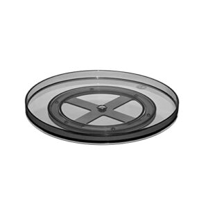 iDesign The Sarah Tanno Collection 11” Lazy Susan Spinning Cosmetic Organizer, Made of Recycled Plastic, Smoke/Black