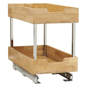 household essentials 24221-1 glidez 2-tier sliding cabinet organizer, 11.5″ wide, wood