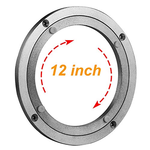 CBTONE 12 Inch Aluminum Lazy Susan Bearing Turntable Bearings 300mm Silver Turntable Swivel Plate Hardware for Dining-Table