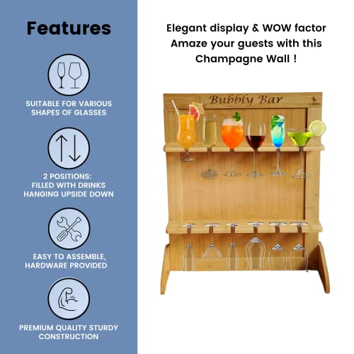 Champagne Wall Holder For Party, Wine Glass Rack, Wine Glass Holder, Champagne Tower Stand Wood, Champagne Stand Wine Glass Display. Mimosa Tower, Champagne Wall Stand For Party, Prosecco-12GLASSES