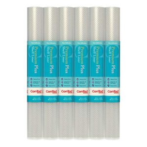 Con-Tact Brand Premium Plus Heavy Duty Non-Adhesive Shelf and Drawer Liner, 18" x 4', Nova Crystal Clear, 6 Rolls