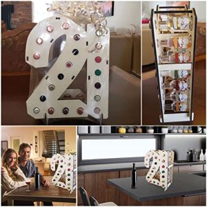 Mini Liquor Bottle Holder 21st Birthday Mini Liquor Bottle Holder Holds 21 Mini Bottles Birthday Gift for Girl Iron Wine Rack Wall Showcase (A, One Size)