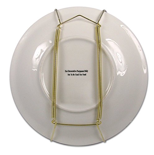 Creative Hobbies® Deluxe Plate Display Hangers, Spring Style - Assembled & Ready to Use - Hold 5 to 7 Inch Plates- Gold Wire Spring Type, Hanger Hooks & Nails Included -Pack of 3 Hangers