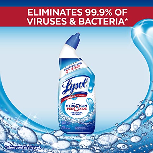 Lysol Toilet Bowl Cleaner Gel, For Cleaning and Disinfecting, Bleach Free, Ocean Fresh Scent, 24oz