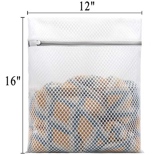 3Pcs Durable Honeycomb Mesh Laundry Bags for Delicates 12 x 16 Inches (3 Medium)