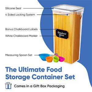 Chef's Path Airtight Food Storage Containers Set with Lids (24 Pack) for Kitchen and Pantry Organization - BPA Free Kitchen Canisters for Cereal, Rice, Flour & Oats - Free Marker and 24 Labels