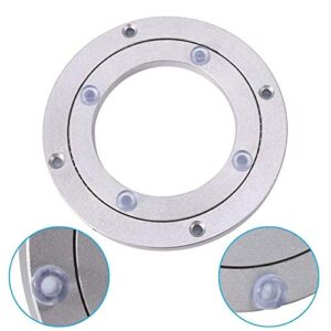 Heavy Duty Aluminium Alloy Rotating Bearing Turntable Round Dining Table Smooth Swivel Plate (Size:6Inch)