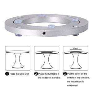 Heavy Duty Aluminium Alloy Rotating Bearing Turntable Round Dining Table Smooth Swivel Plate (Size:6Inch)