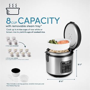 Aroma Housewares ARC-914SBD Digital Cool-Touch Rice Grain Cooker and Food Steamer, Stainless, Silver, 4-Cup (Uncooked) / 8-Cup (Cooked)