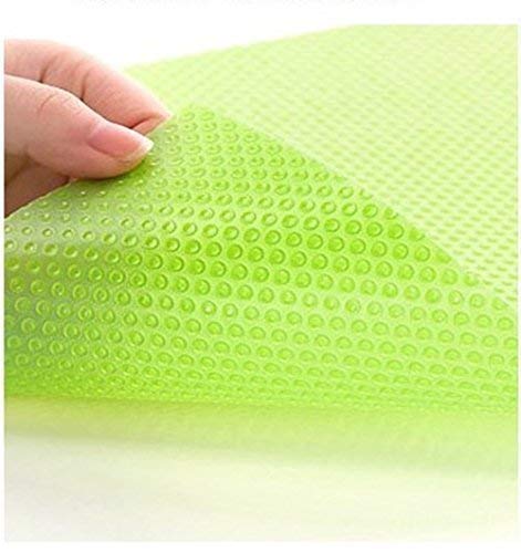 Islmlisa E-lishine Multifunctional Refrigerator Pads Moisture Absorption Pad Washable Can Be Cut Refrigerator Mats Drawer Table Placemats,Shelves Drawer Table Mats,Set of 4 (Green)