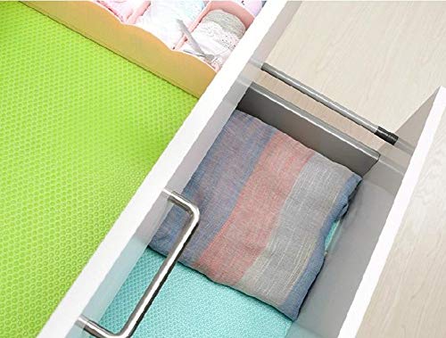 Islmlisa E-lishine Multifunctional Refrigerator Pads Moisture Absorption Pad Washable Can Be Cut Refrigerator Mats Drawer Table Placemats,Shelves Drawer Table Mats,Set of 4 (Green)