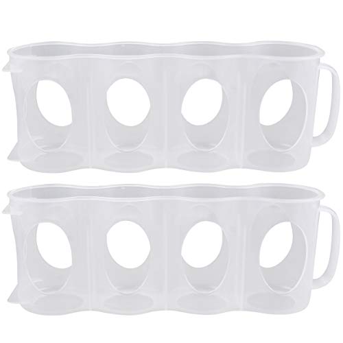 OSALADI 2pcs Refrigerator Organizer Bins 4 Section Pop Soda Can Dispenser Beverage Holder for Kitchen Fridge Freezer Countertops Cabinets