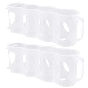 OSALADI 2pcs Refrigerator Organizer Bins 4 Section Pop Soda Can Dispenser Beverage Holder for Kitchen Fridge Freezer Countertops Cabinets