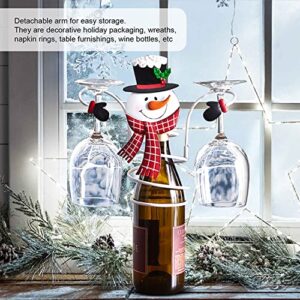 Ailgely Christmas Wine Bottle Glass Holder, Countertop Wine Glass Holder Winter Snowman Christmas Dwarf Santa Festival Winebottle Decoration Wine Glass Bracket