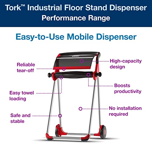 Tork Industrial Floor Stand Paper Towel Roll Dispenser Red W1, Mobile, 6520281