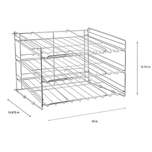 Organize It All Deluxe 3 Tier Storage Chrome Can Rack, 12.75 in. high x 15.875 in. wide x 18 inches deep