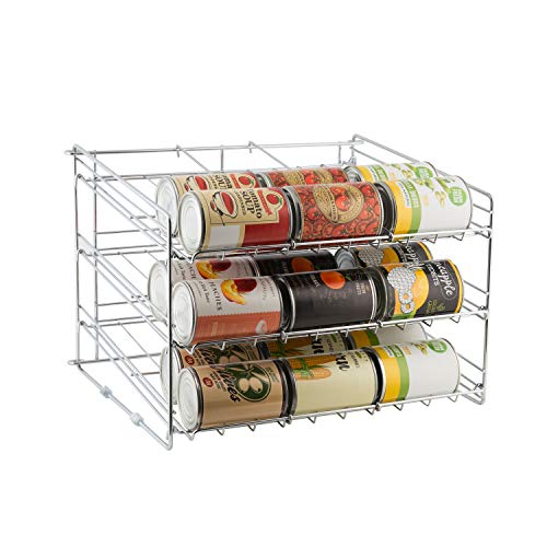 Organize It All Deluxe 3 Tier Storage Chrome Can Rack, 12.75 in. high x 15.875 in. wide x 18 inches deep