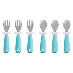 munchkin 6 count raise toddler forks and spoons, blue (pack of 1)