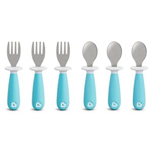 Munchkin 6 Count Raise Toddler Forks and Spoons, Blue (Pack of 1)