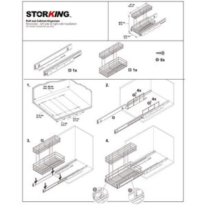 STORKING 2 Tier Under Sink Pull Out Cabinet Organizer Slide Wire Shelf Basket for Kitchen Base Cabinets 9" W 18.5" D 16" H