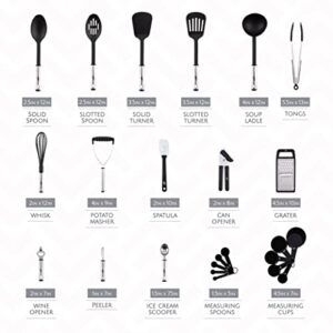 Kitchen Utensils Set, Cooking Utensil Set Kitchen Gadgets, Pots and Pans set Nonstick and Heat Resistant, 24 Pcs Nylon and Stainless Steel, Spatula Set, Apartment Essentials Kitchen Cookware Sets