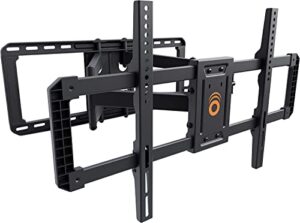 echogear tv wall mount for large tvs up to 90″ – full motion with smooth swivel, tilt, & extension – universal design works with samsung, vizio, lg & more – includes hardware & wall drilling template