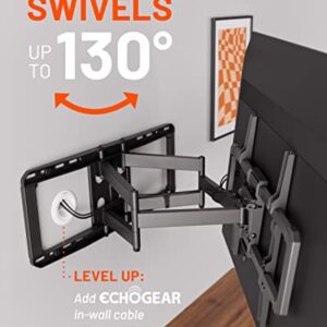 ECHOGEAR TV Wall Mount for Large TVs Up to 90" - Full Motion with Smooth Swivel, Tilt, & Extension - Universal Design Works with Samsung, Vizio, LG & More - Includes Hardware & Wall Drilling Template