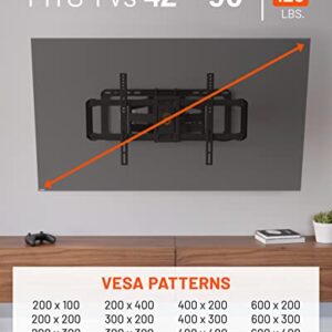 ECHOGEAR TV Wall Mount for Large TVs Up to 90" - Full Motion with Smooth Swivel, Tilt, & Extension - Universal Design Works with Samsung, Vizio, LG & More - Includes Hardware & Wall Drilling Template