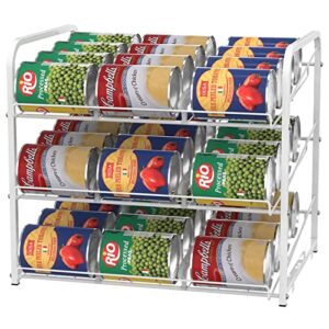 can organizer for pantry can rack organizer stacking can dispensers holds up to 36 cans for kitchen cabinet, white