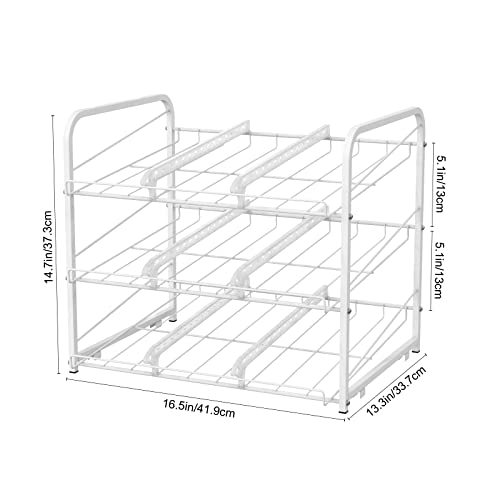 Can Organizer for Pantry Can Rack Organizer Stacking Can Dispensers Holds up to 36 Cans for Kitchen Cabinet, White