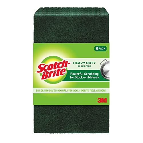 Scotch-Brite Heavy Duty Scour Pads, Scouring Pads for Kitchen and Dish Cleaning, 8 Pads