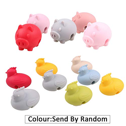 Cartoon Silicone Cooking Pot Lid Clips Pot Holder Kitchen Cooking Prevent Overflow Tool Kitchen Accessories(6pc-pig)