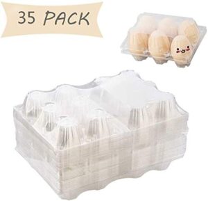 clear plastic egg cartons – count egg holder, reusable fresh egg container for storing eggs for kitchen/groceries/market/farm/farmers (35 pack) lizhe…